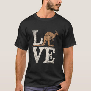 Love Kangaroo Australia Zookeeper Animal Retro Vin T-Shirt