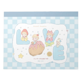 LOVE Kawaii Pastel Alphabet Illustration 💕🍓🐰 Notepad