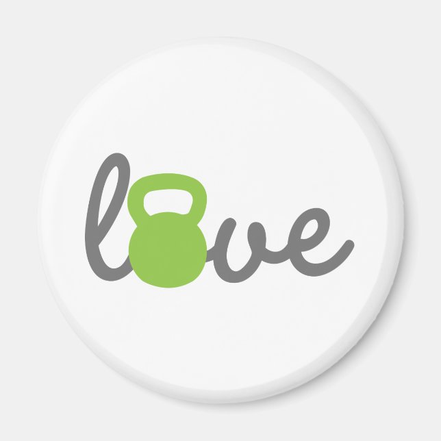 Love Kettlebell Green Magnet (Front)