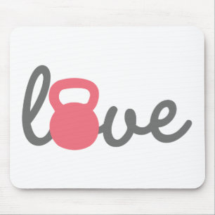Love Kettlebell Pink Mouse Mat