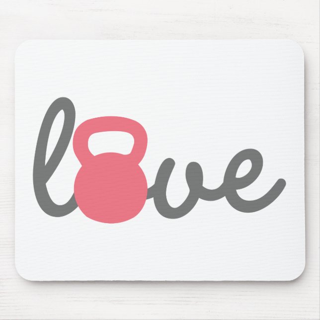 Love Kettlebell Pink Mouse Mat (Front)