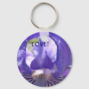 LOVE! Key chain Purple Iris Flower Keychains