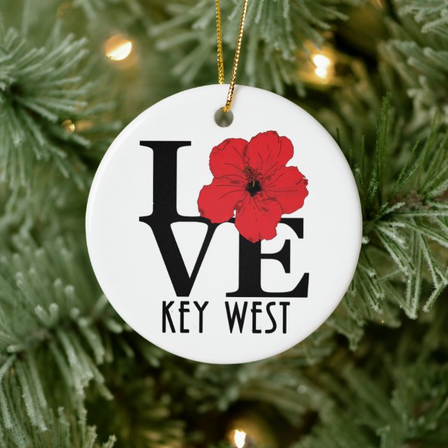 LOVE Key West Florida Ceramic Tree Decoration (Tree)