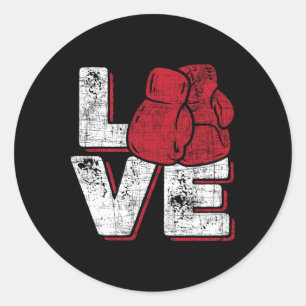 Love - Kickboxer Kickboxing Fitness Workout Martia Classic Round Sticker