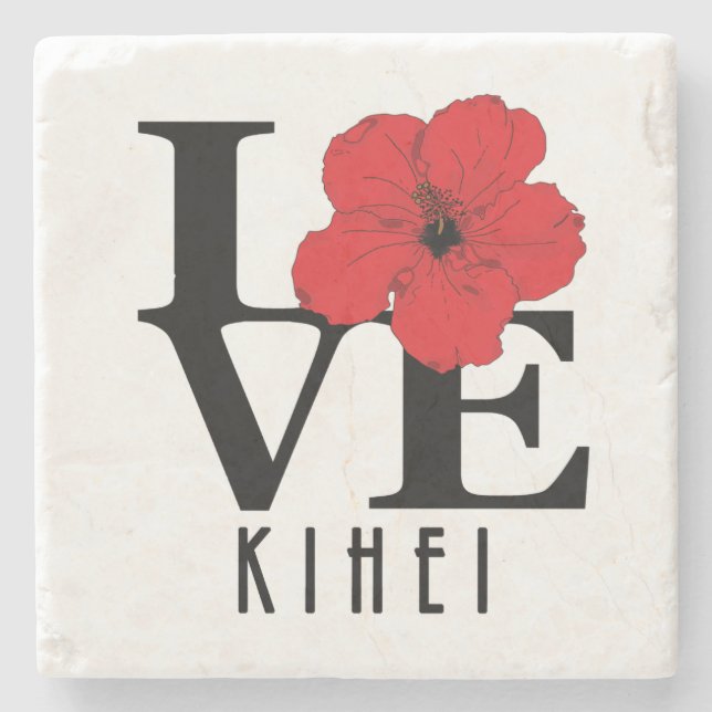LOVE Kihei Hawaii Stone Coaster (Front)