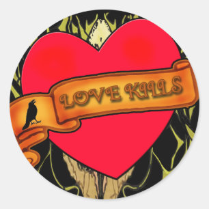 Love Kills Anti Valentine Stickers