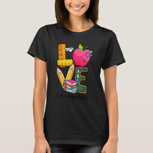 Love Kindergarten Squad Teacher Back To School Tea T-Shirt