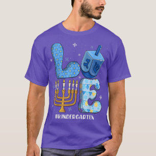 Love Kindergarten Teacher Chanukah Jewish Hanukkah T-Shirt