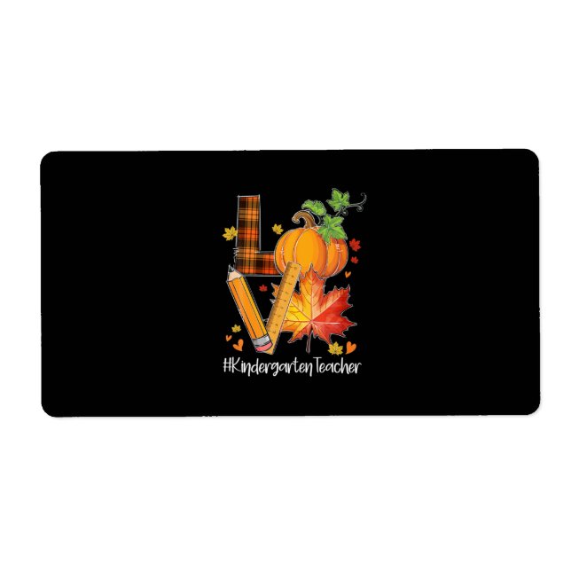 LOVE Kindergarten Teacher Fall Leaves Autumn (Front)