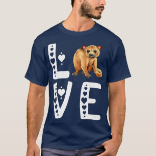 Love Kinkajou Night Walker Prehensile Animal Heart T-Shirt