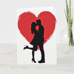 Love Kiss Heart Couple Anniversary Card