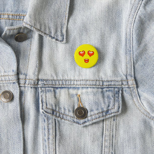 Love Kiss Heart Eyes Emoji 3 Cm Round Badge