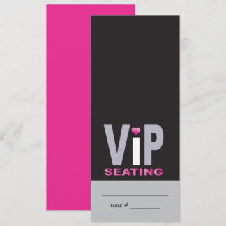 LOVE & KISSES Hot Pink Bat Mitzvah Escort Card