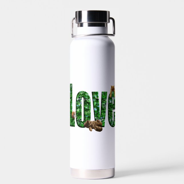 Love = Kittens, Water Bottle (Back)