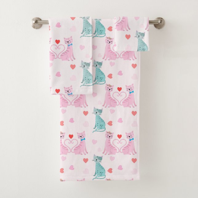 Love Kitties Bath Towel Set (Insitu)