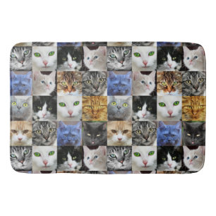Love Kitties Cat Faces Collage Bath Mat
