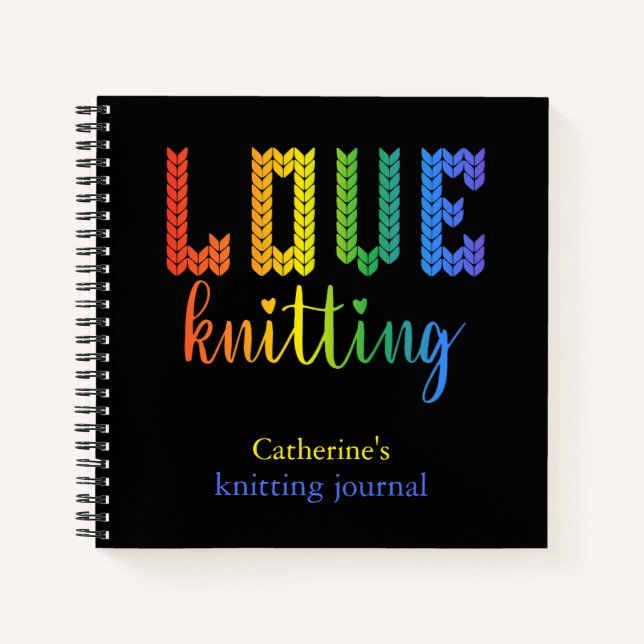 Love Knitting Colourful Cute Knitting Group Notebook (Front)