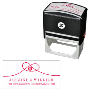 Love Knot Circle Double Happiness Chinese Wedding Self-inking Stamp