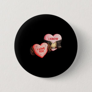 Love - know - funny sci-fi valentine's day space 6 cm round badge