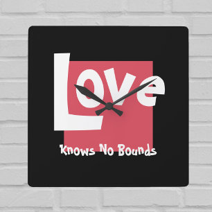 Love Knows No Bounds Black Acrylic Wall Clock