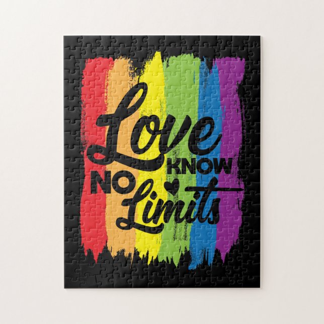 LOVE KNOWS NO LIMITS LGBT gay pride Jigsaw Puzzle (Vertical)