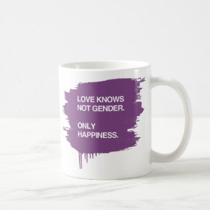 LOVE KNOWS NOT GENDER. ONLY HAPPINESS COFFEE MUG