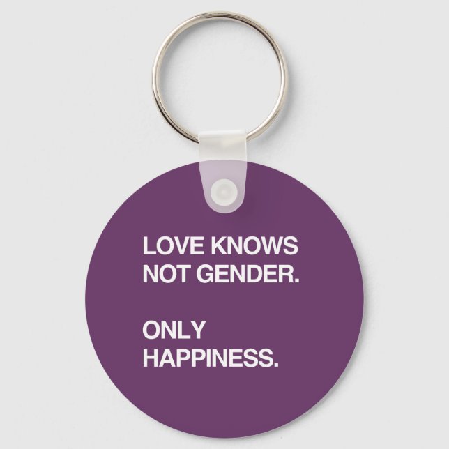 LOVE KNOWS NOT GENDER. ONLY HAPPINESS KEY RING (Front)