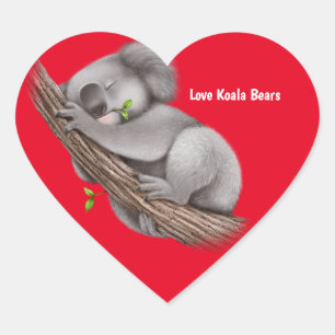 Love Koala Bears Heart Sticker