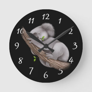 Love Koala Bears Round Clock