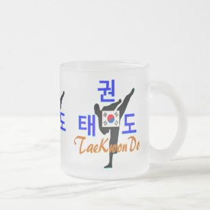 ❤☯✔Love Korean Martial Art-TaeKwonDo Frosted Glass Coffee Mug