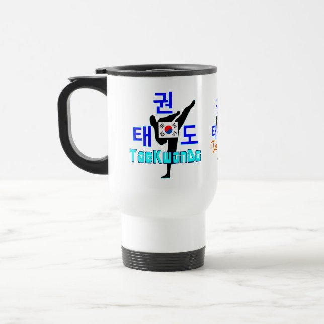 ❤☯✔Love Korean Martial Art-TaeKwonDo Travel Coffee Travel Mug (Left)
