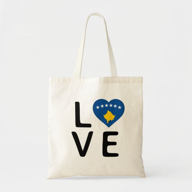Love - Kosovo Flag Tote Bag (Front)