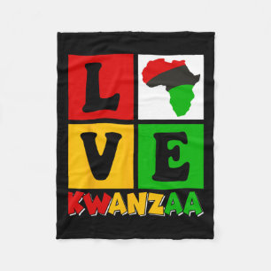 Love Kwanzaa African Heritage Flag Fleece Blanket