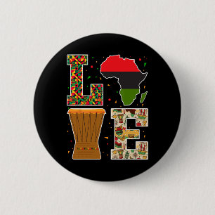 Love Kwanzaa Kinara Celebration African Heritage G 6 Cm Round Badge