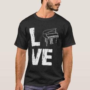 Love L O V E Piano Pianist Fun Grand Piano T-Shirt