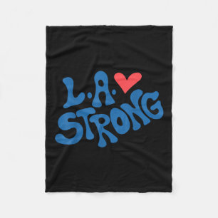 Love La Heart Los Angeles Strong Supportive Fleece Blanket