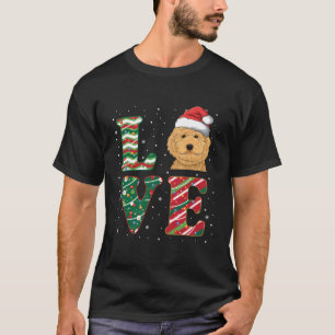 Love Labradoodle Santa Dog Lover Dad Mum Gift For  T-Shirt