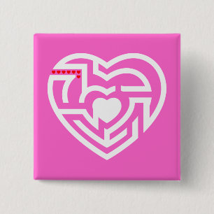 love labyrinth 15 cm square badge