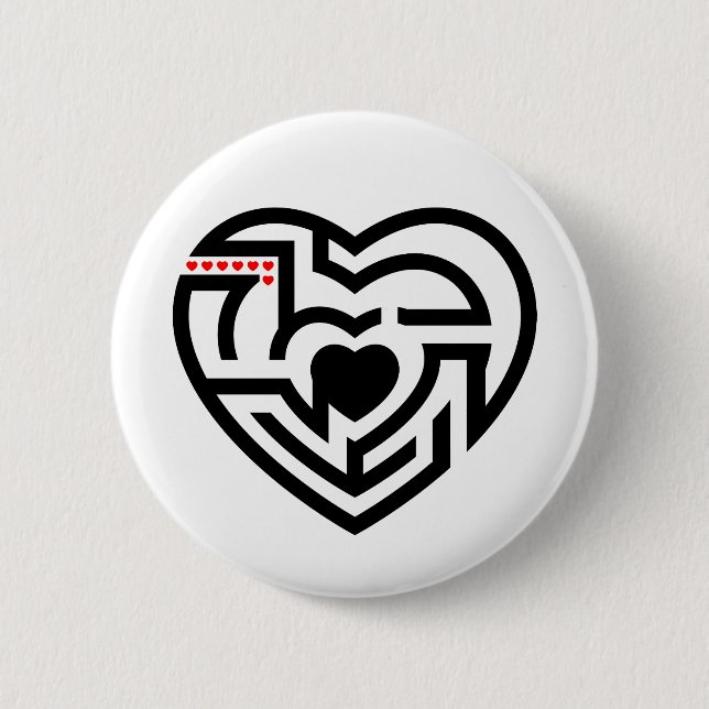 love labyrinth 6 cm round badge (Front)