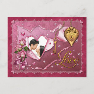 Love Lace and Hearts - Customise Postcard