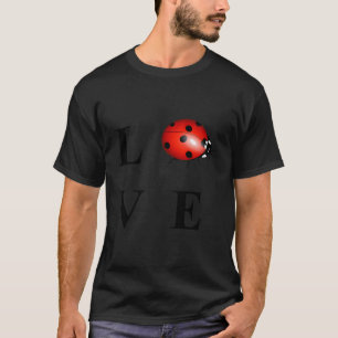 Love Lady Bug Print Gift Women Girls T-Shirt