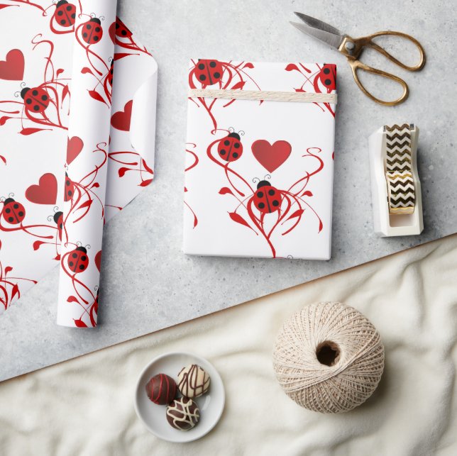 Love Ladybugs and Hearts  Wrapping Paper (Crafts)