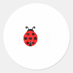 Love Ladybugs Cute Insect Sweetheart Girlfriend Gi Classic Round Sticker
