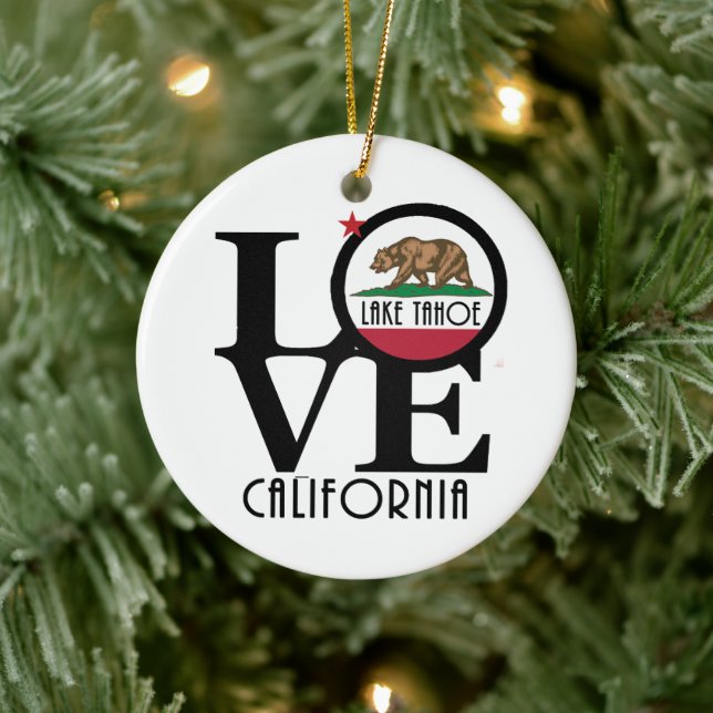 LOVE Lake Tahoe California Ceramic Tree Decoration (Tree)