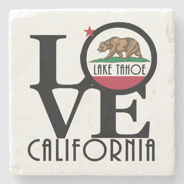LOVE Lake Tahoe Stone Coaster (Front)
