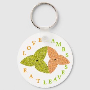 Love Lambs Eat Leaves Keychain
