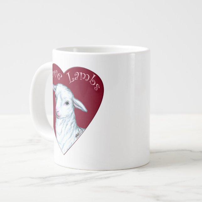 Love Lambs Large Coffee Mug (Front Left)
