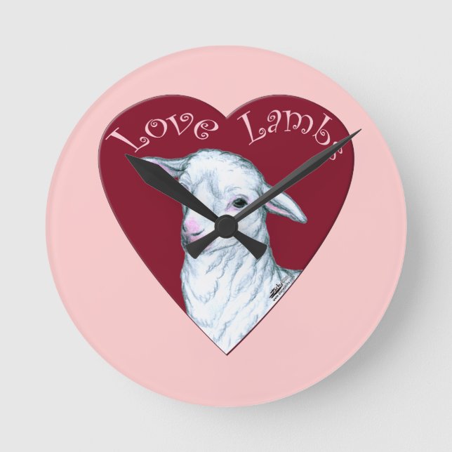 Love Lambs Round Clock (Front)