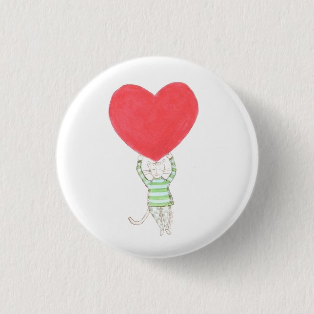 love, l'amour, amore 3 cm round badge (Front)