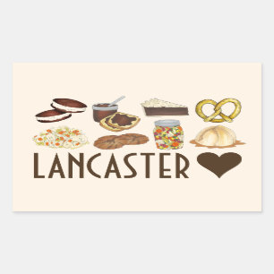 Love Lancaster PA Pennsylvania Dutch Amish Foods Rectangular Sticker